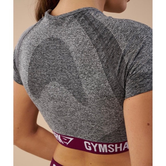 Gymshark Tops | Gymshark Flex Short Sleeve Crop Top Grayberry Xs | Poshmark
